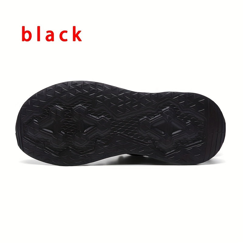 PLUS SIZE Men's Blade Type Shoes, Shock Absorption Slip On Soft Sole Non Slip Sneakers For Men's Outdoor Activities