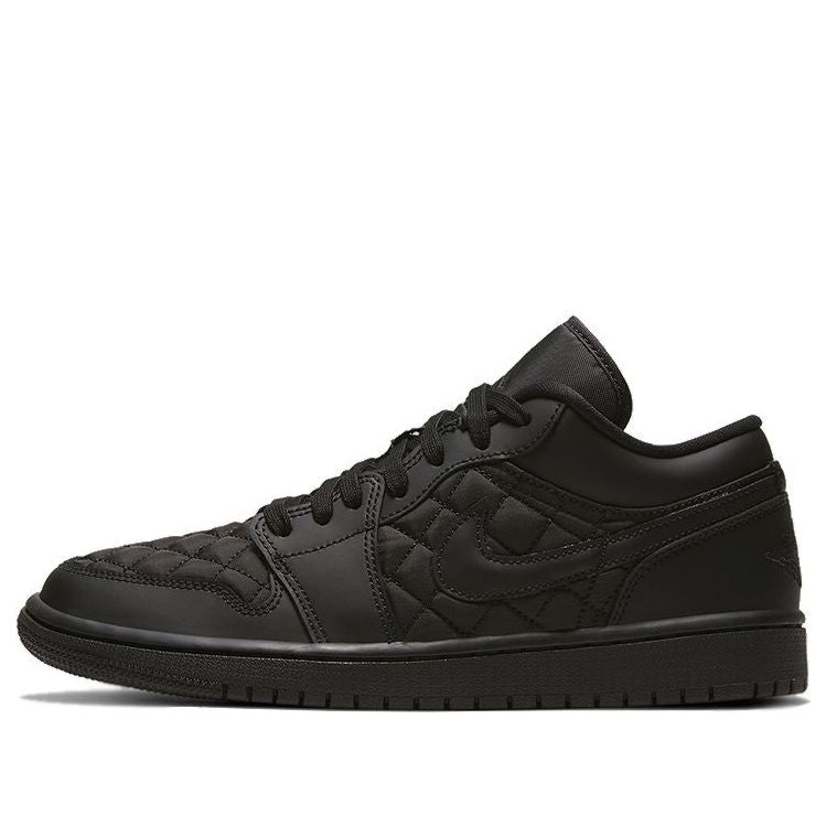 (WMNS) Air Jordan 1 Low 'Triple Black Quilted'  DB6480-001 Signature Shoe